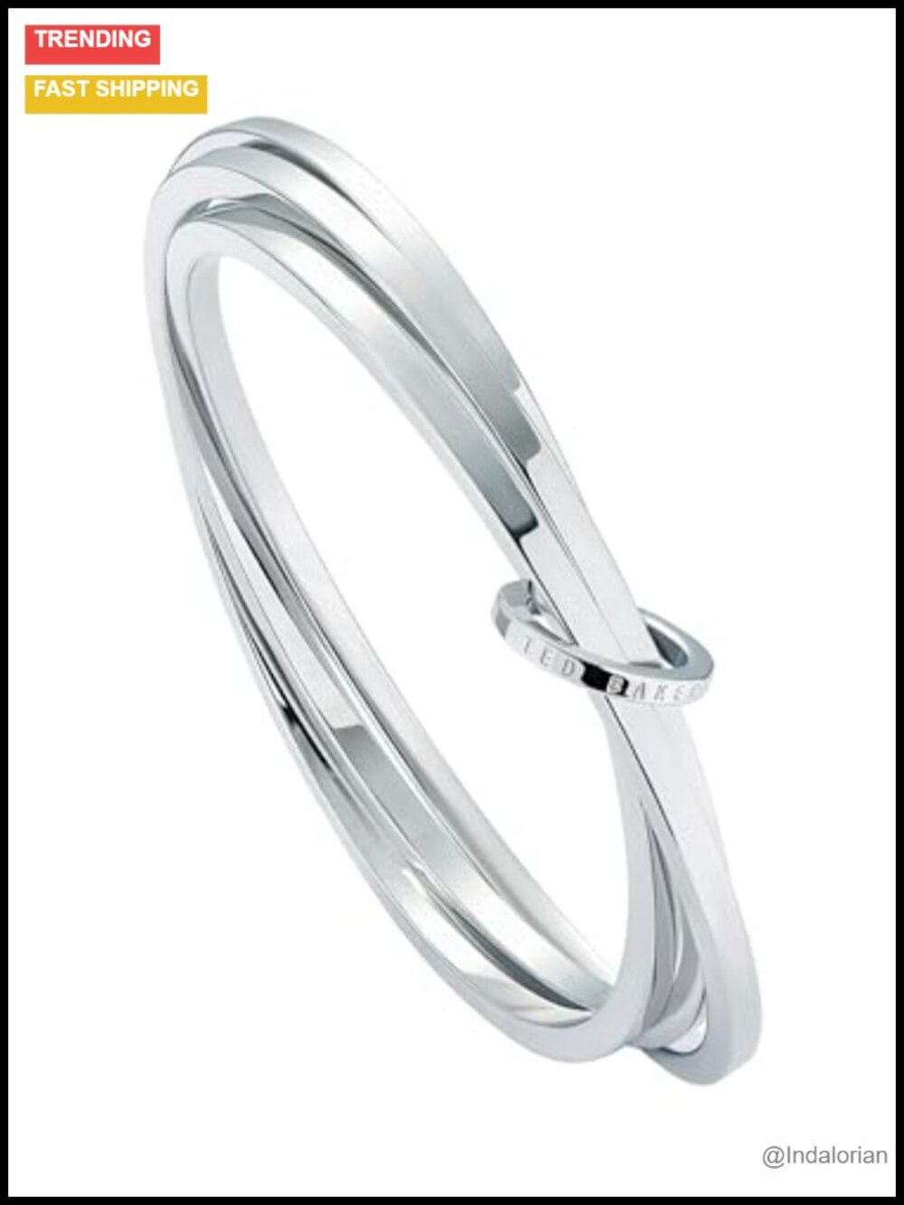 Silver-Tone Plated Brass Multi Hoop Bangle Bracelet
